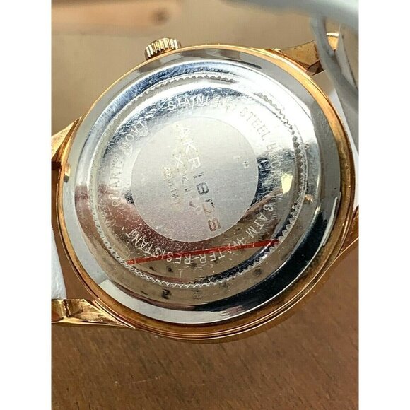 Akribos XXIV Women\'s Watch AK921 Quartz Rose Gold Silver Dial White Leather Band main image 9